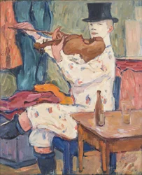 Klaun grający na skrzypcach, 1915