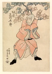 Aktor Bando Mitsugoro III, partia Tokoshiro lub ewentualnie Dojishiro, ok. 1808-25 (kolorowy drzeworyt)