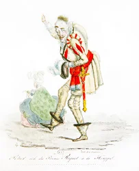 Charles Gabriel Potier w roli księcia Riqueta à la Houppe, ok. 1825 (kolor lito)