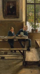 W sierocińcu, ok. 1886 (olej na płycie)
