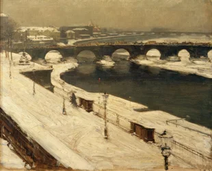 Most Łaby i Augusta zimą