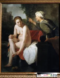 „Bathsabi au Bain” (Kąpiąca się Batszeba) Obraz Goverta Flincka (Hoon Govert Flinck) (1615-1660) Huille sur Toile. Święto Narodowe Musi Toulla, Rosja.