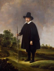 Portret mężczyzny na tle krajobrazu