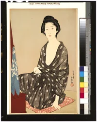 Kobieta w letnim kimonie, 1920 (woodblock)