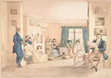 Wnętrze w Hatton, Warwickshire, 1820-30.