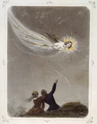 Gwiazdy: Kobieta reprezentująca „Spadająca gwiazda” – autorstwa Grandville