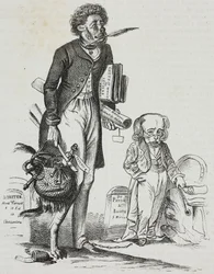 Po co zabierać pysk zwierzętom?, karykatura Jean-Jacques Grandville (1803-1847), litografia Gaetano Riccio z Poliorama Pittoresco, nr 38, 30 kwietnia