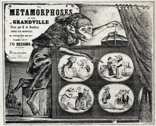 Literatura. The Daily Metamorphosis autorstwa karykaturzysty Jeana Jacquesa Grandville
