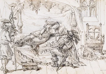 Śpiąca królewna, ilustracja do bajki Charlesa Perraulta (1628-1703), rycina Grandville (1803-1847)