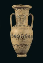 Amfora strychowa, późny okres geometryczny II B (720-700 pne) (malowana glina)