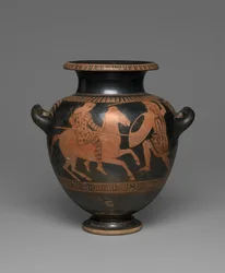 Poddasze czerwonofigurowe stamnos, 440-430 pne (ceramiczne) (patrz także 342002)
