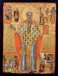 Św. Charalambos, ikona z Macedonii, koniec XVI w. (tempera na desce)