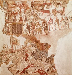 Śmierć Libijczyków, fresk Akrotiri, Thera (dziś Santorini) (Grecja), cywilizacja minojska
