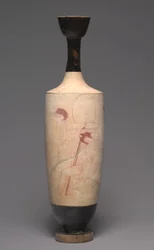 Lekythos (pogrzebowy dzban na oliwę), ok. 420 p.n.e. (malowana terakota)