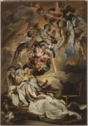 Morte de Santa Escolástica, c.1700 (óleo sobre tela)polonês