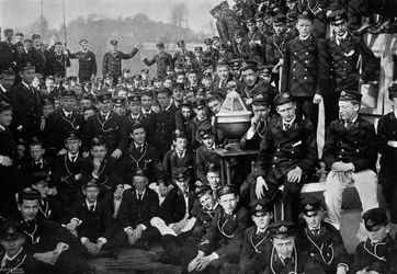 Kadeci marynarki wojennej na pokładzie HMS Britannia, Dartmouth, Devon, 1895 1896
