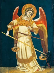 Archanioł Michał ważący dusze, około 1354, autorstwa Guarienta (czynny 1338-1367 lub 1370)
