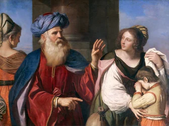 Abraham wypędza Hagar Guercino (1591-1666), olej na płótnie