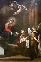 Madonna z fra Felice da Cantalice, Dzieciątkiem Jezus i aniołem Guercino