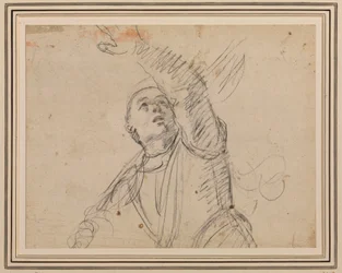 Guercino - Żołnierz, według żołnierza z obrazu An. Zmartwychwstanie Carracciego, Maisons-Lafitte, RCIN 902599