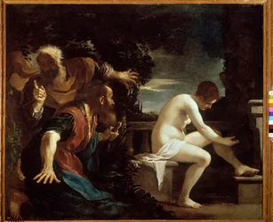 Suzanne i starsi Obraz Giovan Francesco Barbieri dit il Guercino
