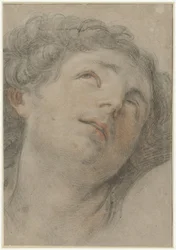 Głowa św. Sebastiana, spoglądająca w górę