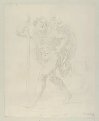 Św. Krzysztof idący z Dzieciątkiem na lewym ramieniu, kontrpro..., ca. 1600-1640.