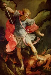 Archanioł Michał pokonujący Szatana (olej na płótnie)