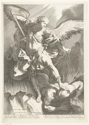 Archanioł św. Michał pokonujący Diabła, ryty Pieter de Bailliu, 1623-60