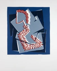Kobieta z paprocią nr 2, 2019 (linoryt)