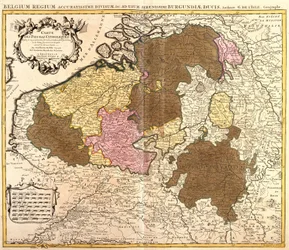 Mapa katolickich Holandii (Belgia i Luksemburg) (akwaforta