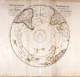 Widok Atlasu bieguna południowego (antarktycznego), Guillaume Delisle (1675-1726), geograf