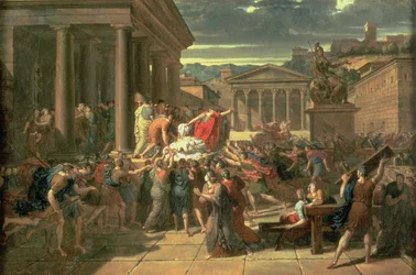 Śmierć Cezara (100-44 pne) (olej na papierze)