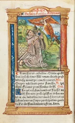 Drukowana księga godzin (do użytku rzymskiego): fol. 106v, św. Franciszek z Asyżu