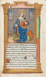 Drukowana księga godzin (do użytku rzymskiego): fol. 110r, św. Małgorzata