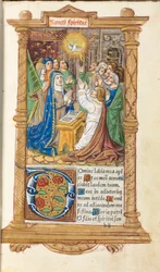 Drukowana księga godzin (do użytku rzymskiego): fol. 58r, Zesłanie Ducha Świętego