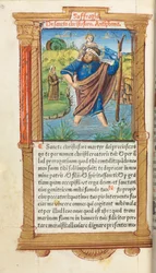 Drukowany Księga Godzin Korzystanie z Rzymu: fol. 101v, Św. Krzysztof, 1510.