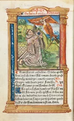 Drukowany Księga Godzin Korzystanie z Rzymu: fol. 106v, św. Franciszek z Asyżu, 1510.