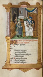 Drukowany Księga Godzin Korzystanie z Rzymu: fol. 11v, październikowa strona kalendarza, 1510.