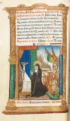Drukowany Księga Godzin Korzystanie z Rzymu: fol. 84v, dominikanka w modlitwie, 1510.