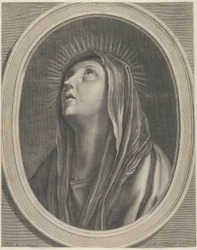 Dziewica patrząca w górę..., ca. 1650-1704.