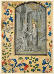 Kartka z Księgi Godzin: Zwiastowanie pasterzom, c. 1470-1480.