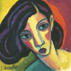 Twarz kobiety na papierze, 2010 (gwasz na papierze)