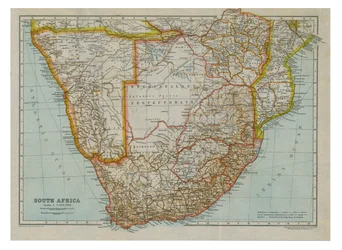 Mapa Południowej Afryki Południowej, ok. 1910 r.