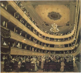 Widownia w starym Burgtheater w Wiedniu