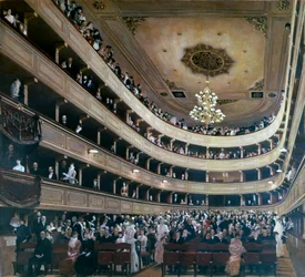 Widownia w starym Burgtheaterze, Wiedeń, 1888
