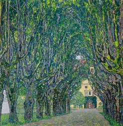 Aleja w parku Kammer Castle, 1912
