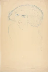 Głowa kobiety, ok. 1916 r. (ołówek na papierze)