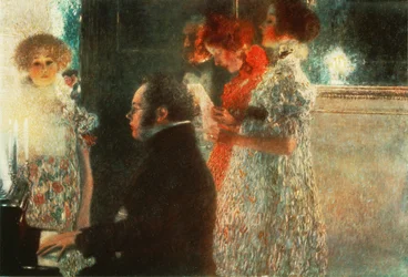 Schubert przy fortepianie