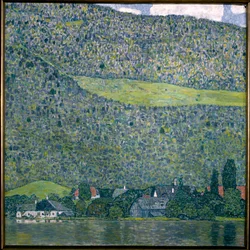 Widok na zamek Unterach nad jeziorem Attersee, 1915